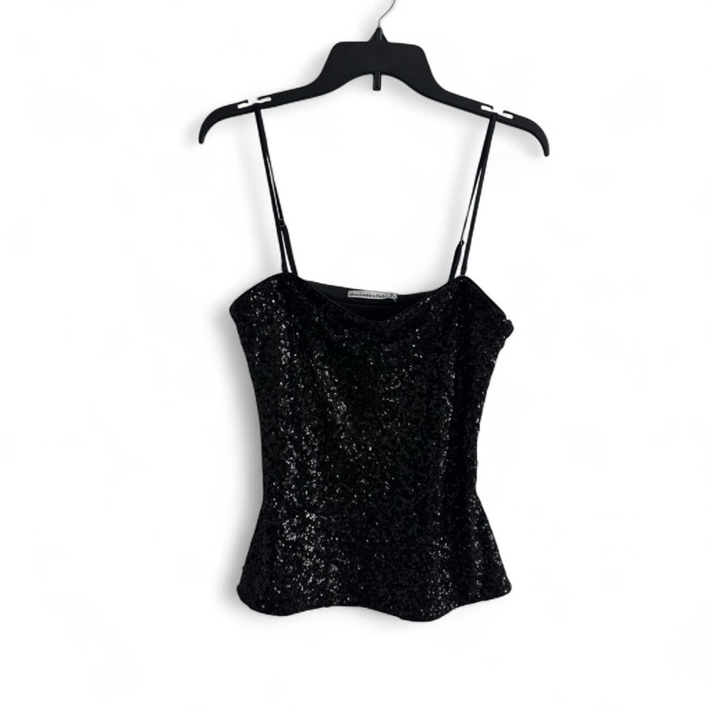 NWT Abercrombie & Fitch Black Sequin Tank Top